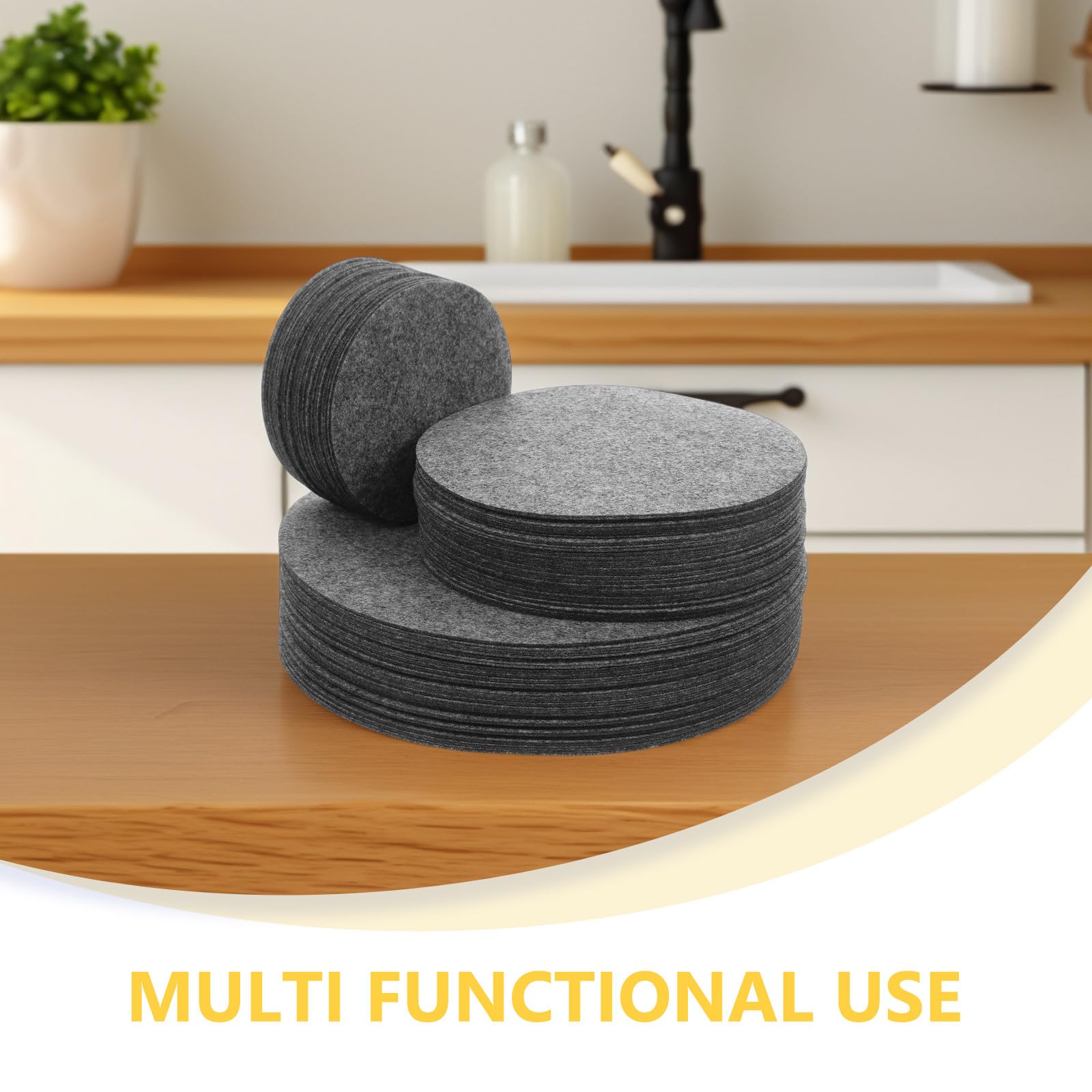 Almohadillas Redondas de Fieltro para Proteger Platos y Sartenes, 144 Unidades Multifuncionales para Cocinas Domésticas y Hoteles