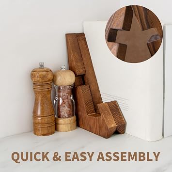Now Playing Vinyl Stand – Solid Wooden Vinyl Record Holder, Retro Now Spinning Record Stand, Stylish Record Display for Albums, Books & Magazines, Music Lovers