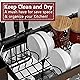 VNKZI Over Sink Dish Drying Rack, 2 Tier Full Stainless Steel Storage Adjustable Length (25.98'' to 36.61'') Kitchen Rack, Multifunctional Expandable Counter Organizer, Space Saver Dish Rack