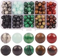 200pcs Perles pour Bracelet Pierre Naturelle, 8mm Perles pour Bijoux Perle pour Bracelet Perle Pierre Naturelle pour Bracelet Collier Fabrication