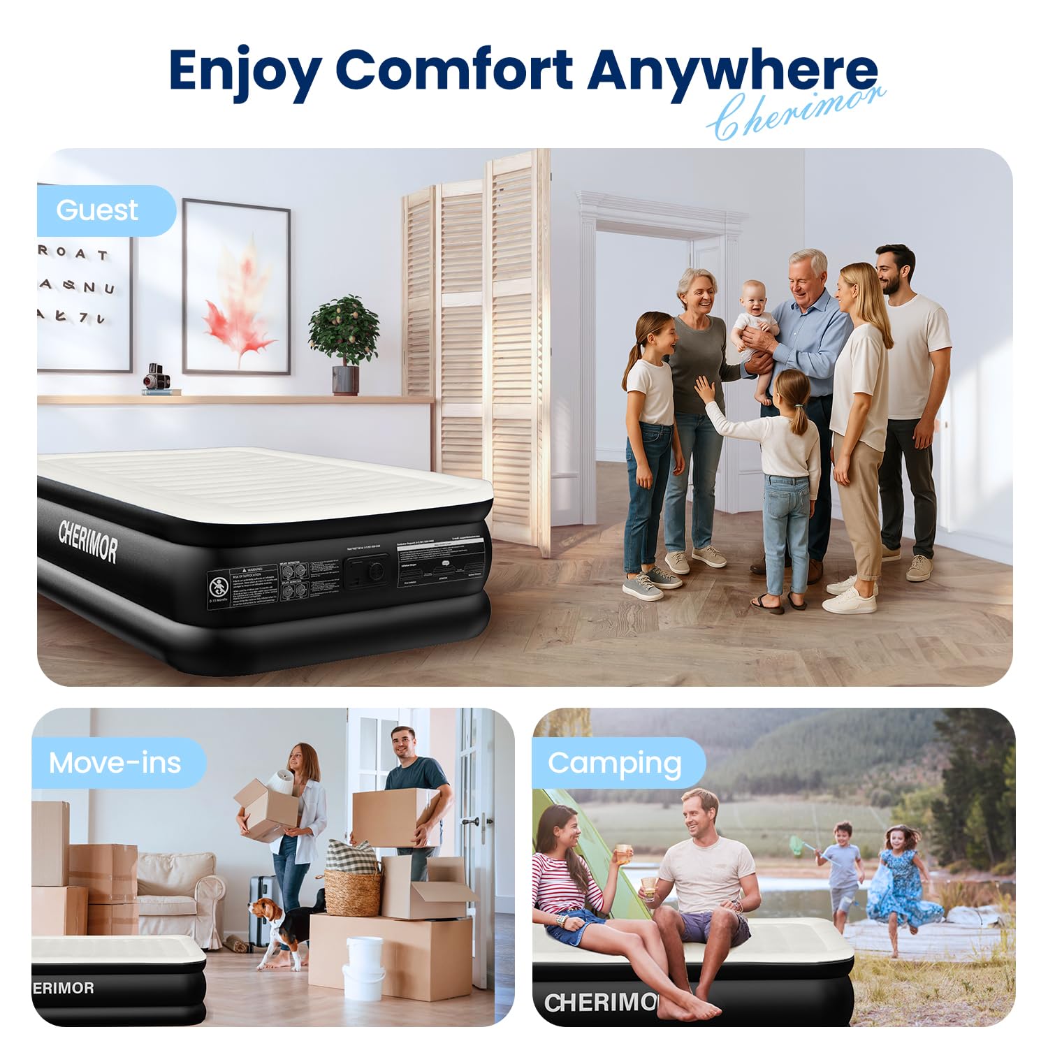 CHERIMOR Twin XL Air Mattress with Built in Pump, Upgraded 80' Extra Long Twin S — product photo