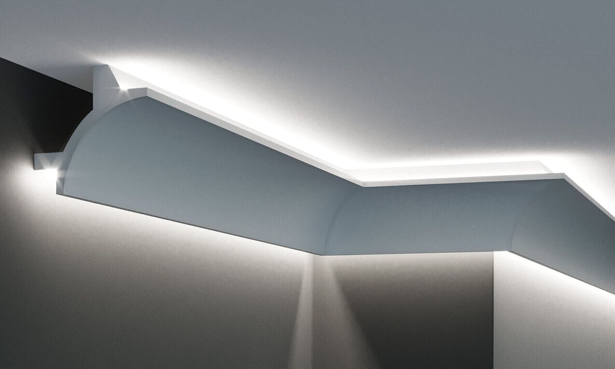 PROVISTON Barra luminosa | Poliuretano | 90 x 90 x 2000 mm | Bianco | Illuminazione indiretta | Illuminazione a LED