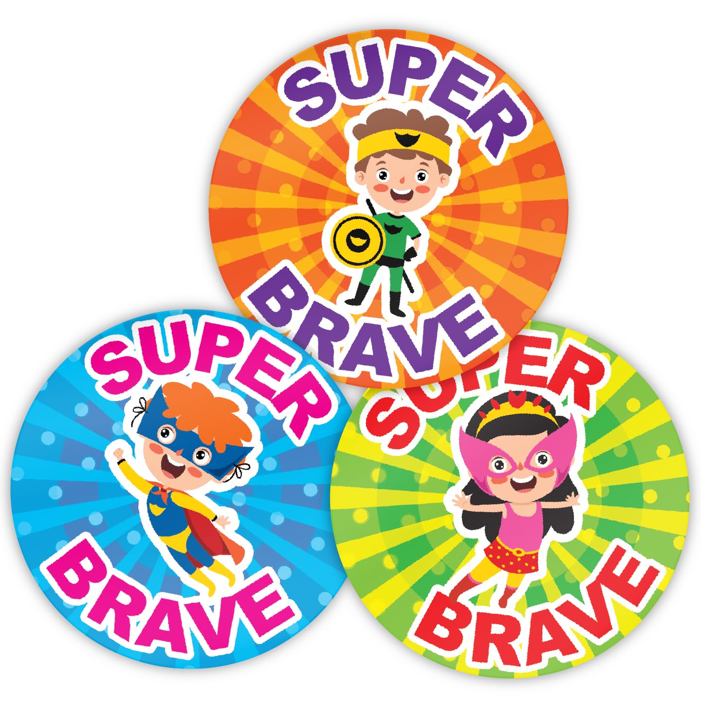 Stone Melon Multicolor School Reward Stickers 144 I Was Brave Today Superhero Bravery Stickers 30Mm Round Awards Doctors Nurses Nursery Teacher Parents Children Kids