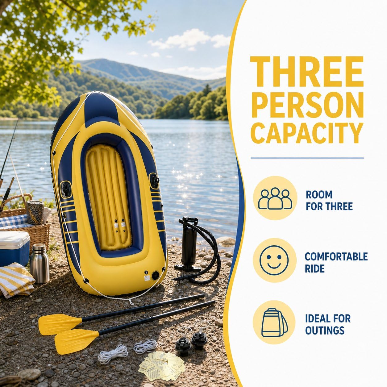 Hinchable Familiar, Inflable PVC para 3, con