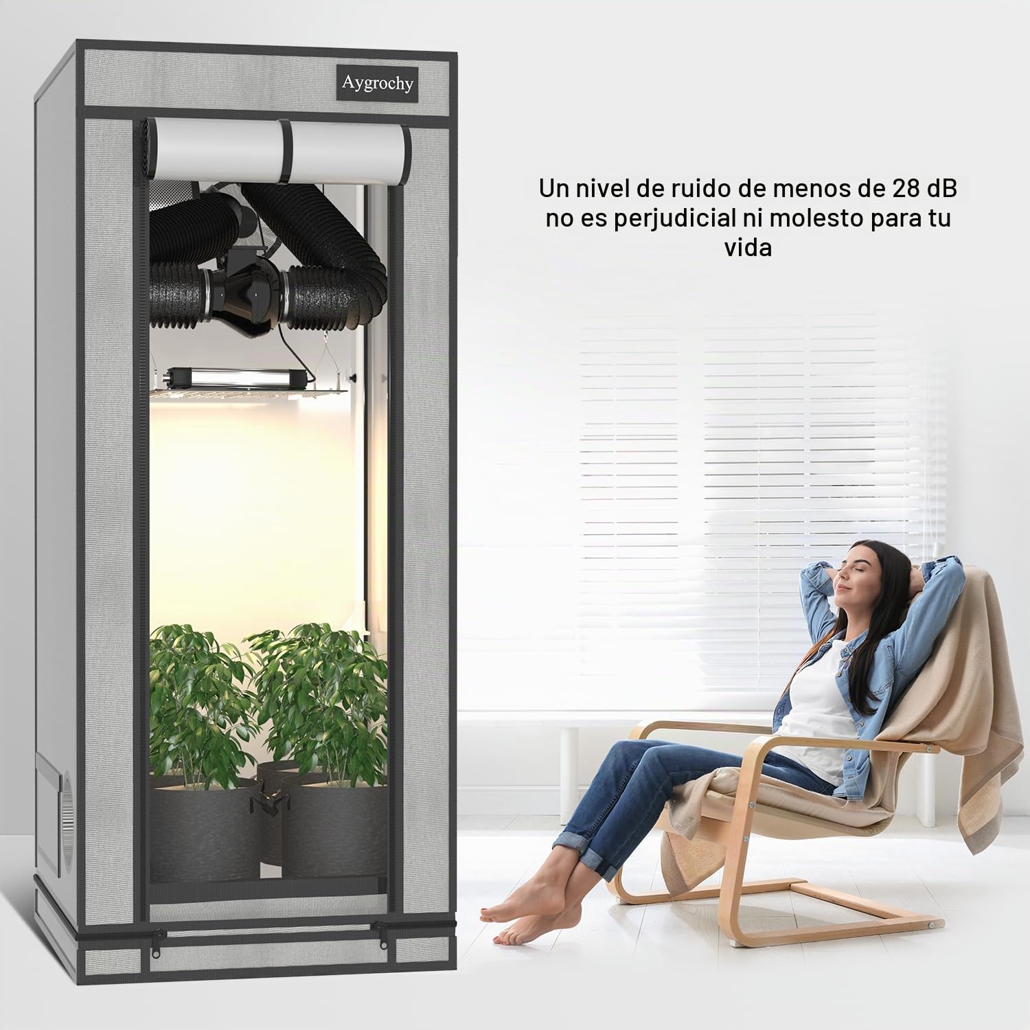 Aygrochy 100mm Extractor de aire, soplador de ventilación HVAC de 28 W para tienda de cultivo hidropónico, uso doméstico, ventilación y ventilador de escape.