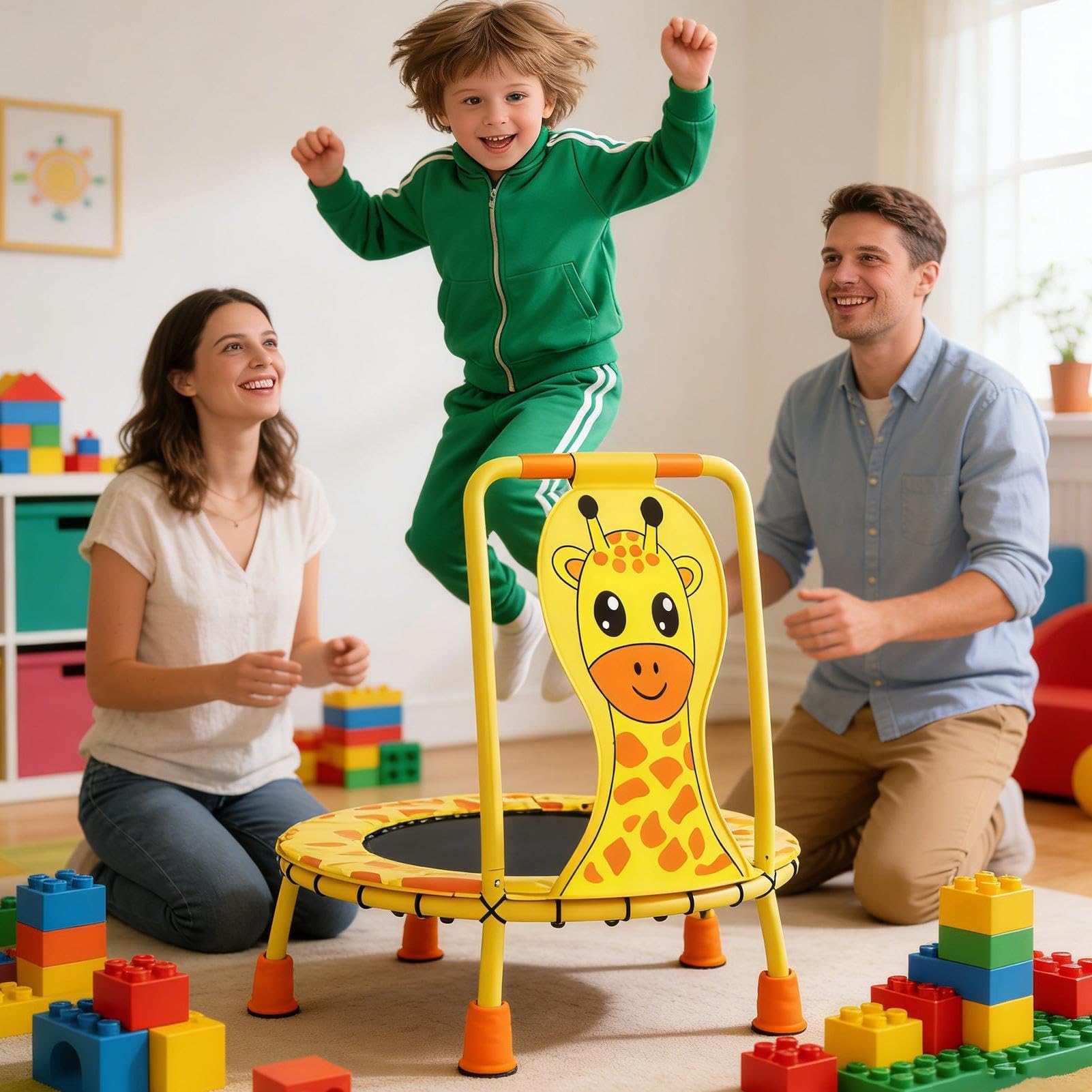 Trampolín Interior Infantil 100 Cm Juguete De Ejercicio Y Gimnasia con