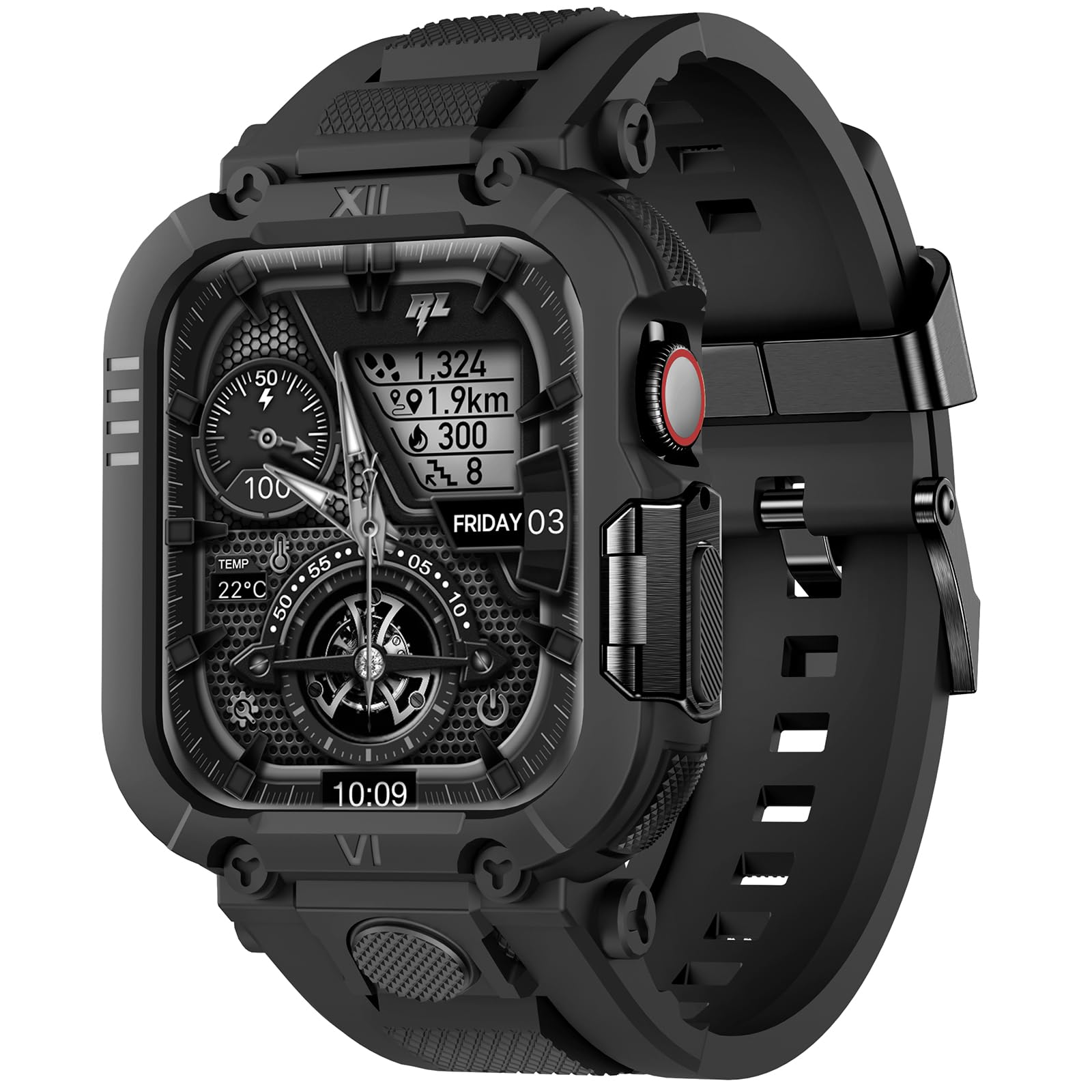 XYF Rugged Shockproof Sport Band for Men, Compatible with Apple Watch Ultra 3/2/1 (49mm) & Series 11 10 9 8 7 6 5 4 & SE 3/2/1 (46mm/45mm/44mm), with