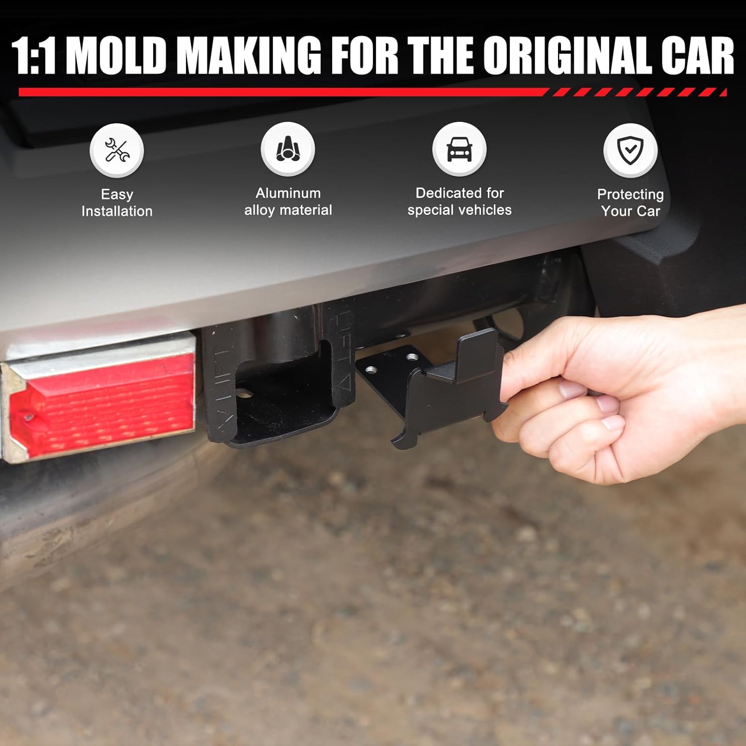 Rear Bumper Crossmember End Caps Compatible with Toyota Tacoma 2024 2025 2026 Exterior Accessories, Aluminum Rear Bumper End Caps Covers