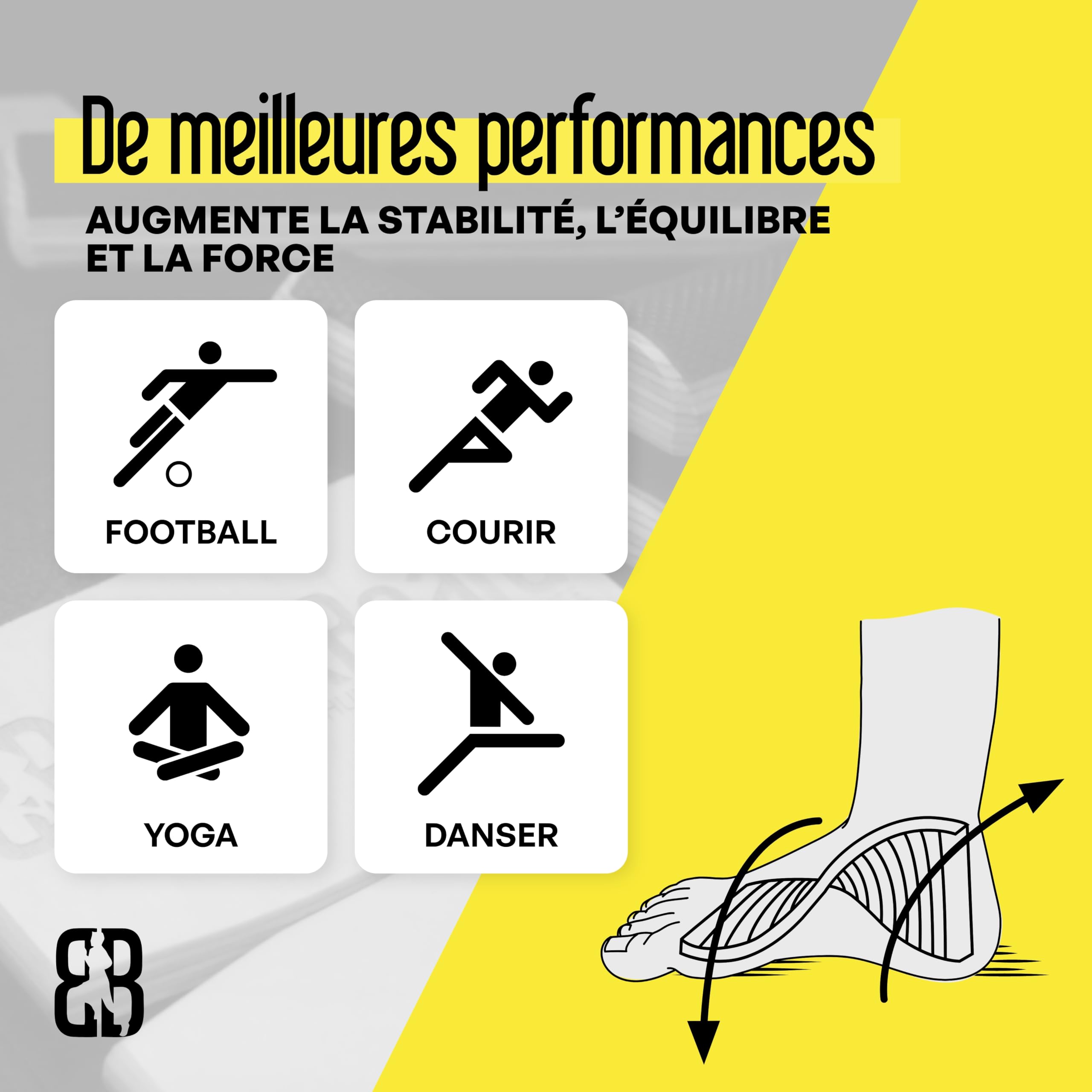 BlackBoard® Appareil d'entraînement des pieds I Renforcement et stabilisation | Entraînement de l'axe des jambes pour la prévention des troubles articulaires | Physiothérapie - Made in Germany
