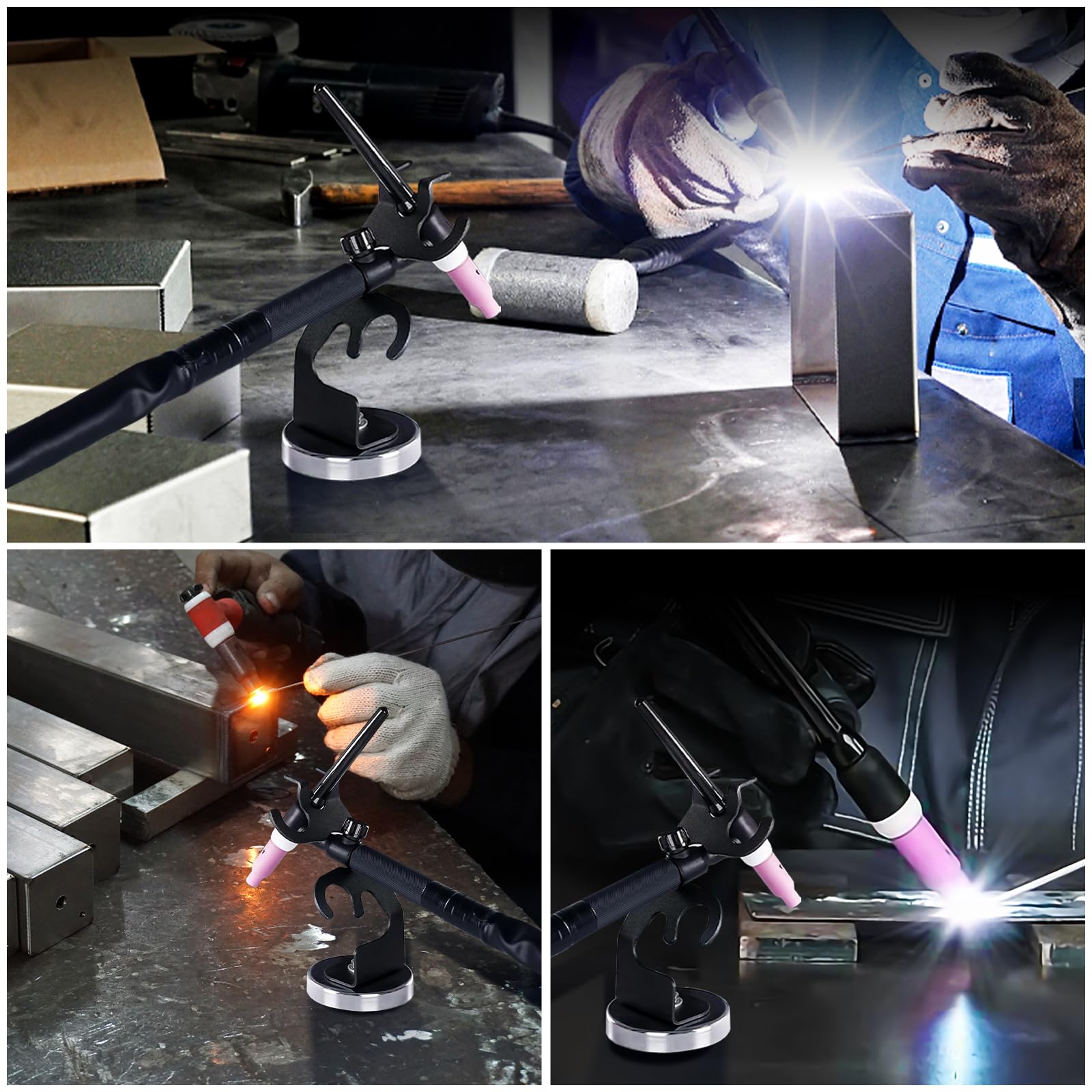 Soporte para soplete de soldadura TIG con base magnética para antorcha de soldadura TIG y soporte de antorcha de plasma