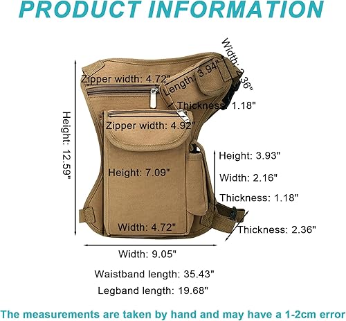 Miniatura 5 de Bolsa de pierna caída para hombres y mujeres, bolsa de muslo con correa para la pierna, riñonera táctica, impermeable, multiusos, bolsa de pierna de