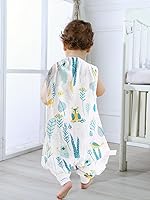 Vista 3 de Saco de dormir para bebé con pies, muselina 70% rayón derivado de bambú, saco de dormir 30% algodón, mantas sin mangas, bosque/M 2-3T