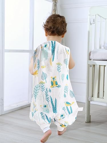 Miniatura 3 de Saco de dormir para bebé con pies, muselina 70% rayón derivado de bambú, saco de dormir 30% algodón, mantas sin mangas, bosqueM 2-3T