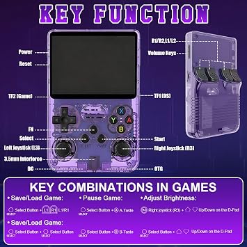R36s Handheld Game Console, Retro Handheld with 3.5 Inch IPS Screen and 64G TF Card, Portable Hand Held Game Consoles with Linux System and 18000+ Preloaded Games, Gaming Console for Adults