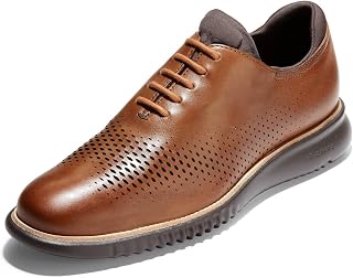 Cole Haan Men's 2.ZEROGRAND Laser Wingtip Oxfords - Flexible Comfort Dress Shoes with GRANDFOAM Cushioning