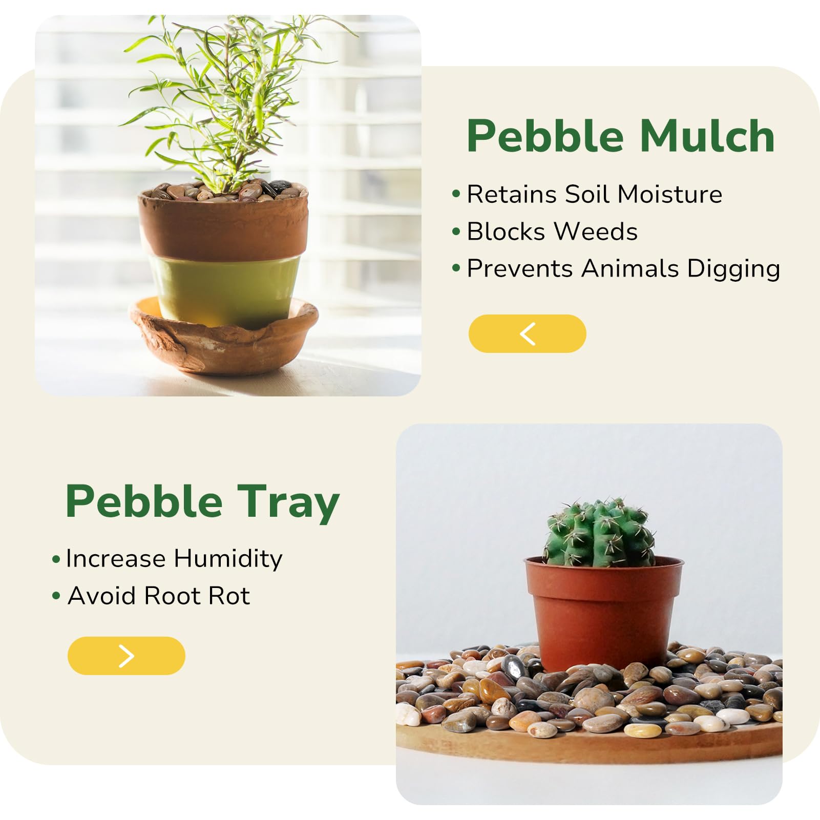 GreatBuddy Flusssteine, gemischte Farben, 3,5 cm, große dekorative Kieselsteine für Garten, Landschaftsbau, Outdoor, polierte Pflanzensteine für Topfpflanzen, Aquariumsubstrat und Vasen, 13,6 kg