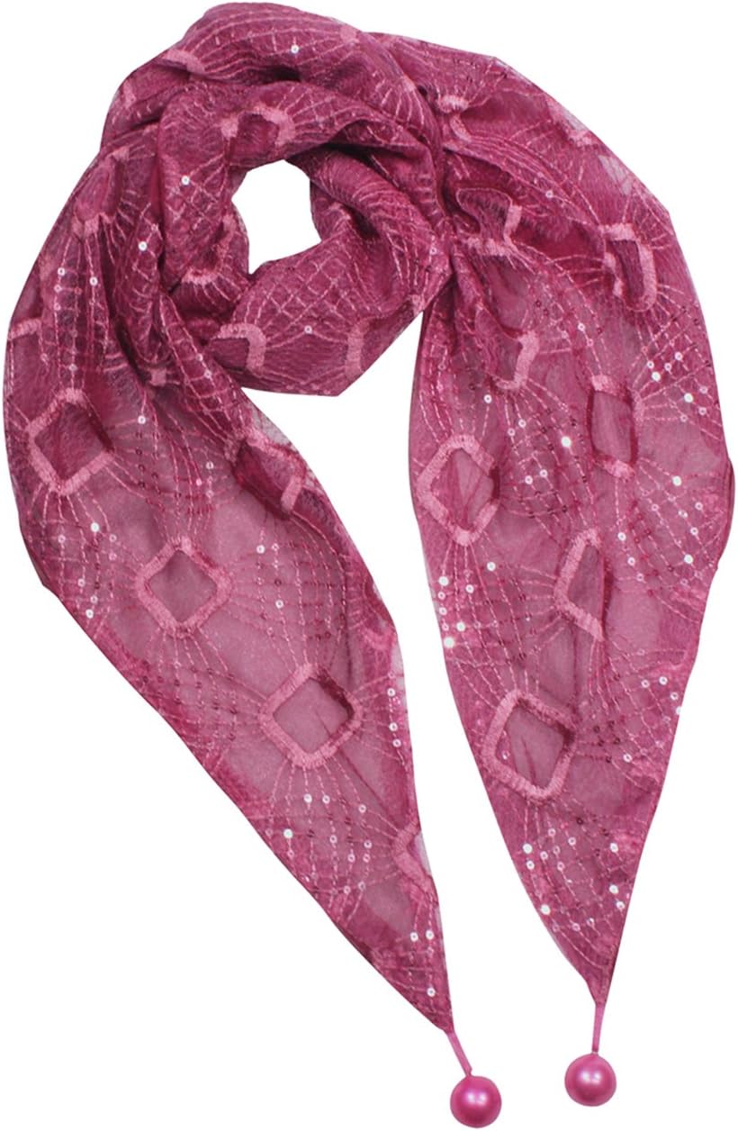 Dahlia Women's Evening Triangle Scarf - Stylish Embroidered Design