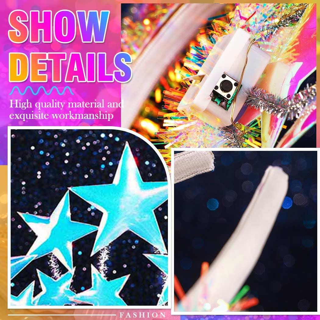 GORTIN Light Up Star Headband LED Headpiece Glow Costume Rave Hair Accessories for Women - Image 5