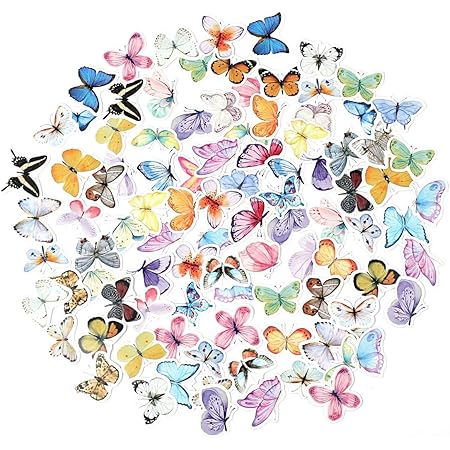 Amazon Co Jp 蝶 フレーク シール 138枚 かわいい カラフル 蝶々 ちょうちょ オリジナル 手帳 カレンダー アルバム プレゼント 手紙 デコ 文房具 オフィス用品