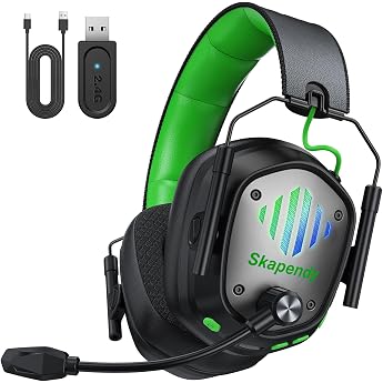 VK81 Gaming Headset 2.4GHz + BT  20ms 3D Surround Sound Wireless Headset with ENC Noise Cancelling Microphone for PS5 PS4 Switch Mac PC Mobile