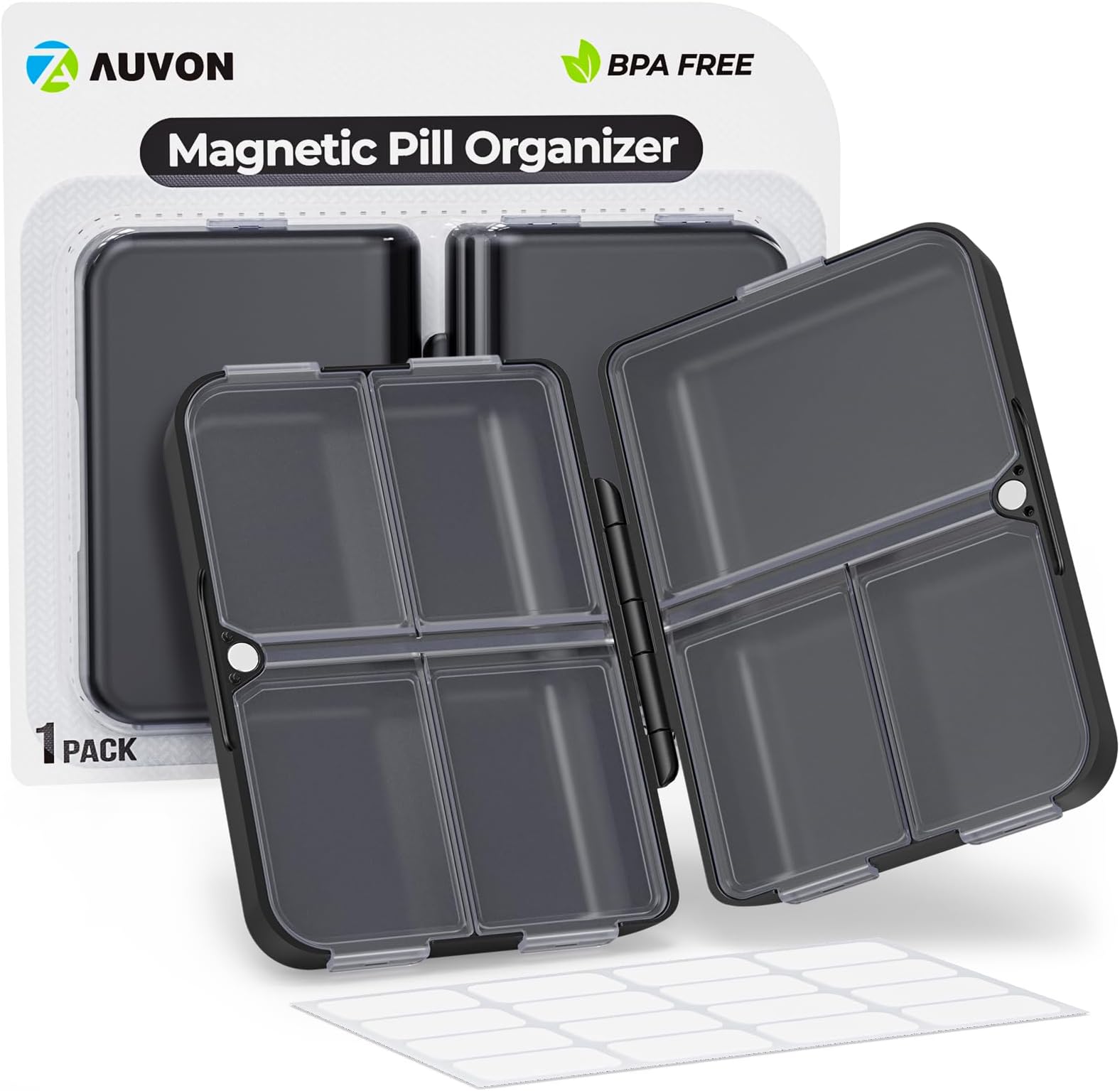 Daily Pill Organizer, 5 Compartments Small Pill Organizer