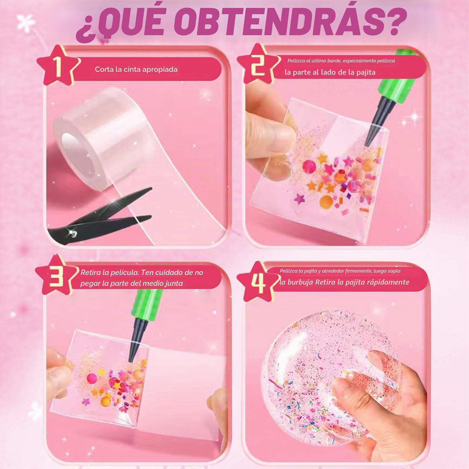 KIKVTER Nano Tape, 38 unidades Nano Tape Bubbles Kit, Nano Tape Bubbles Set, Nano Tape Blowing Bubble Tape, DIY Nano Tape Cinta adhesiva de doble cara, cinta adhesiva sin trazado para hacer burbujas