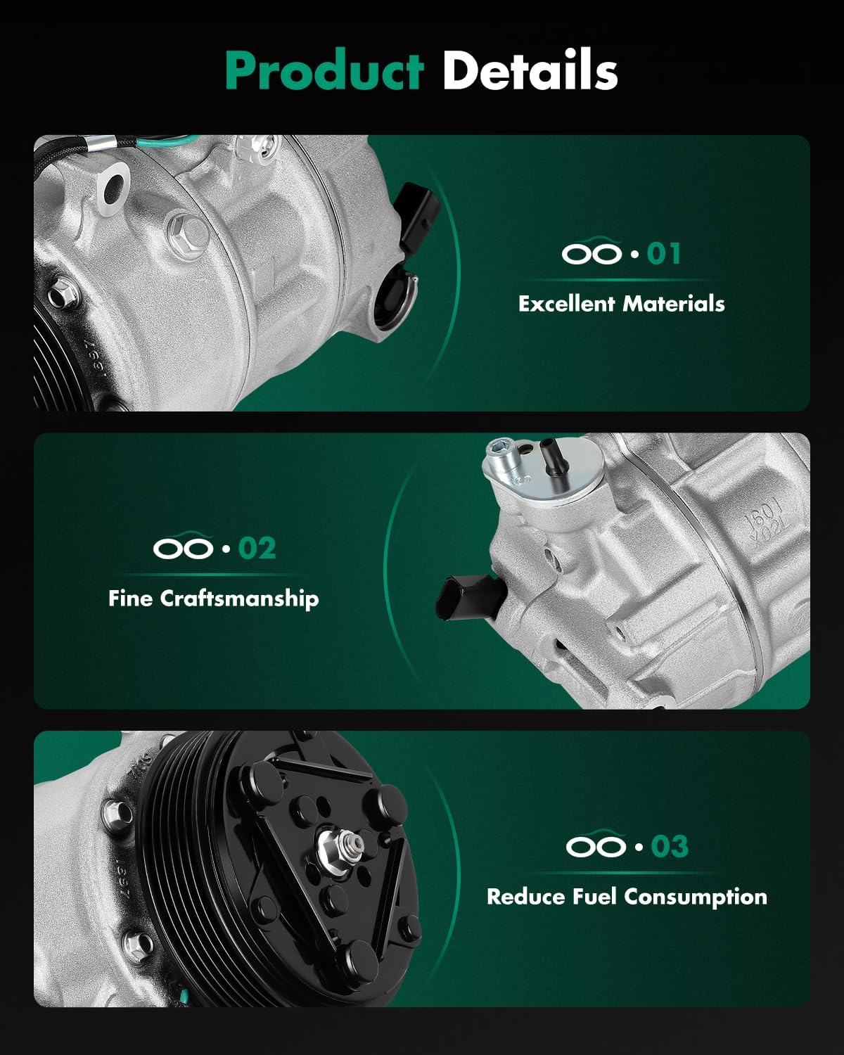 SCITOO AC Compressor for Volkswagen Beetle 1.8L 2015-2017, Fast Cooling Air Conditioner Compressor for Volkswagen Jetta 1.4L 2016-2018, OE 158506 7513308