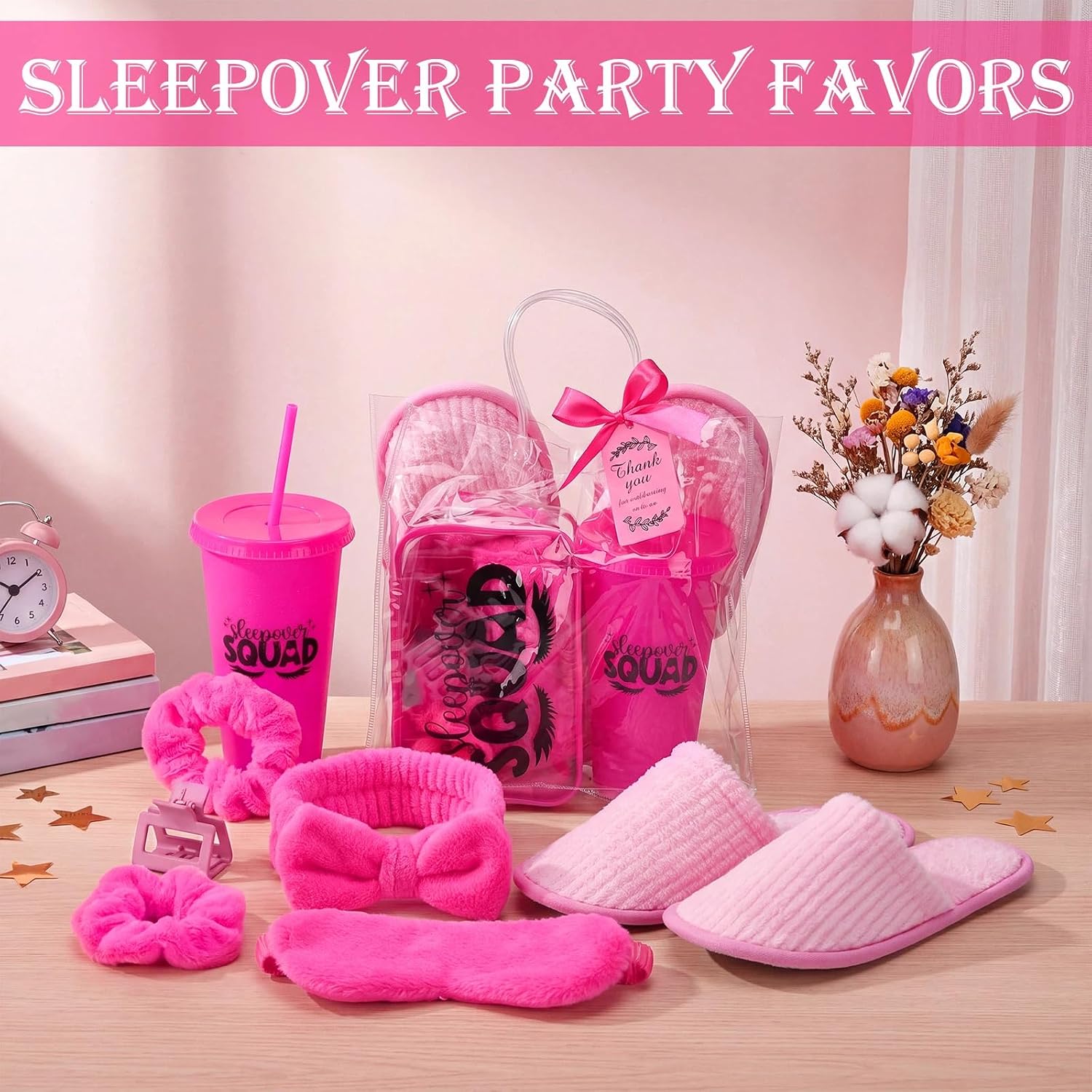 6 Sets Sleepover Spa Party Favors Birthday Squad Rose Red image 4