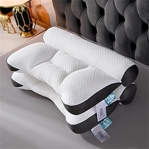 Miniatura 6 de lfjfaecx Sumoze - Almohada ergonómica de plumón de ganso, almohada de espuma viscoelástica para cervical ergonómica, soporte cervical para mejorar