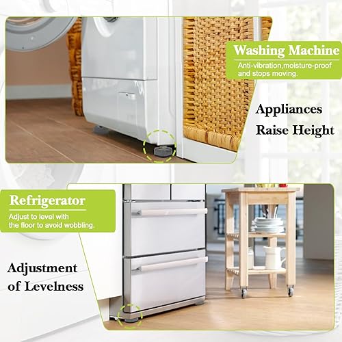 Miniatura 6 de Yookwutar Paquete de 4 elevadores de muebles de 1 pulgada, elevadores de cama ajustables resistentes para mesa, escritorio, sofá, gabinete, patas de