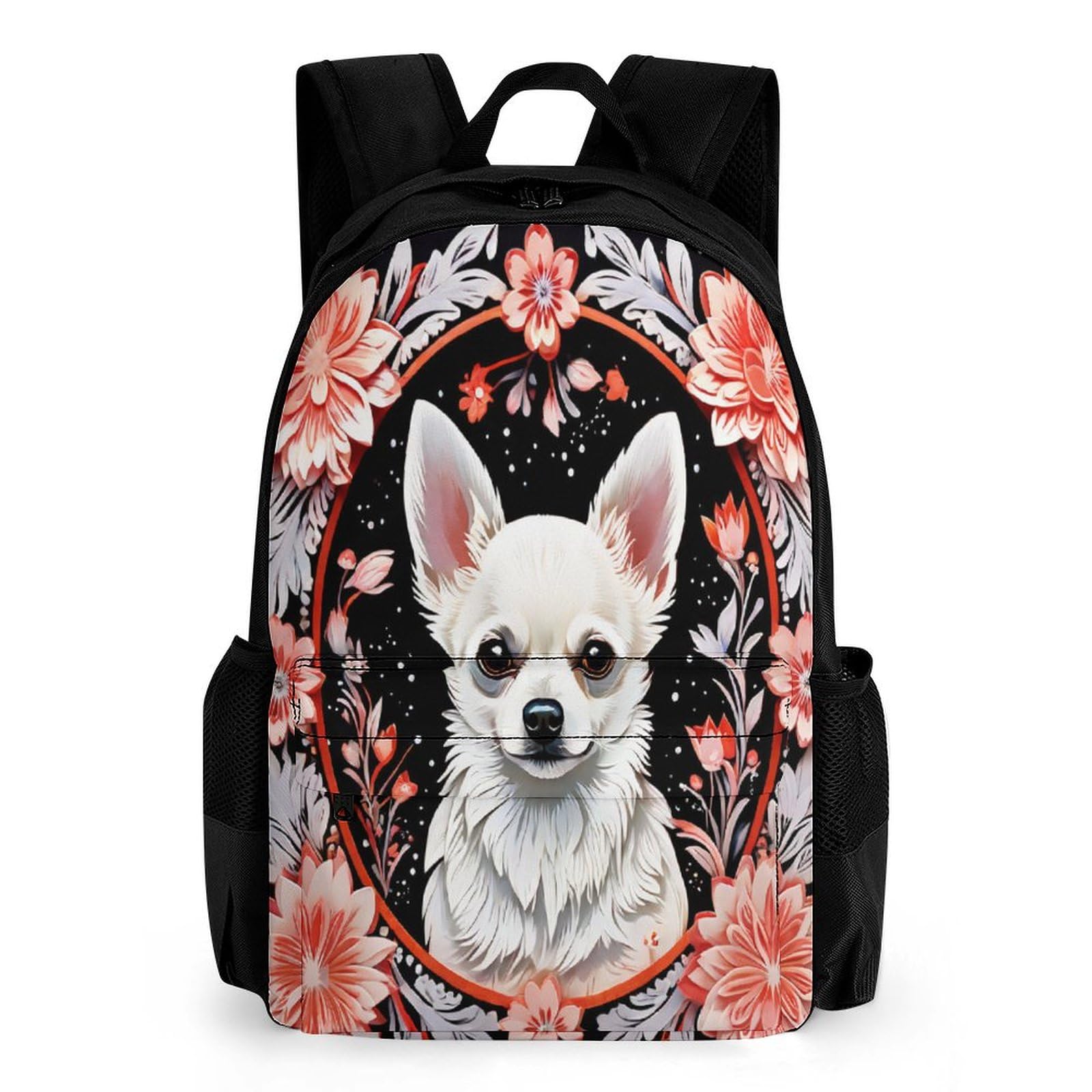 Tnfhsoft Unisex Kids Chihuahua Dog Kids Childrens Backpack Dog Ackpack School Rucksack Personality Travel Bag Boys Girls With Side Mesh Pocket 42X30.5cm