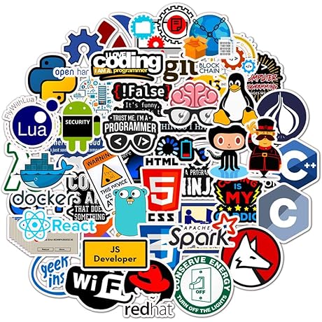 Cool and Cute 50PCS Waterproof Programming Symbols Stickers