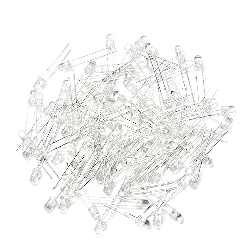 Miniatura 15 de CHANZON 100 unids 0.118 in blanco LED diodo luces (transparente redondo transparente DC 3V 20mA) iluminación brillante lámparas electrónica B)