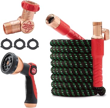 Pocket Hose Ballistic Double UV Edition 50 FT Expandable Garden Hose w/Pocket Pivot Swivel Connector, Anti-Burst Sleeve Reinf
