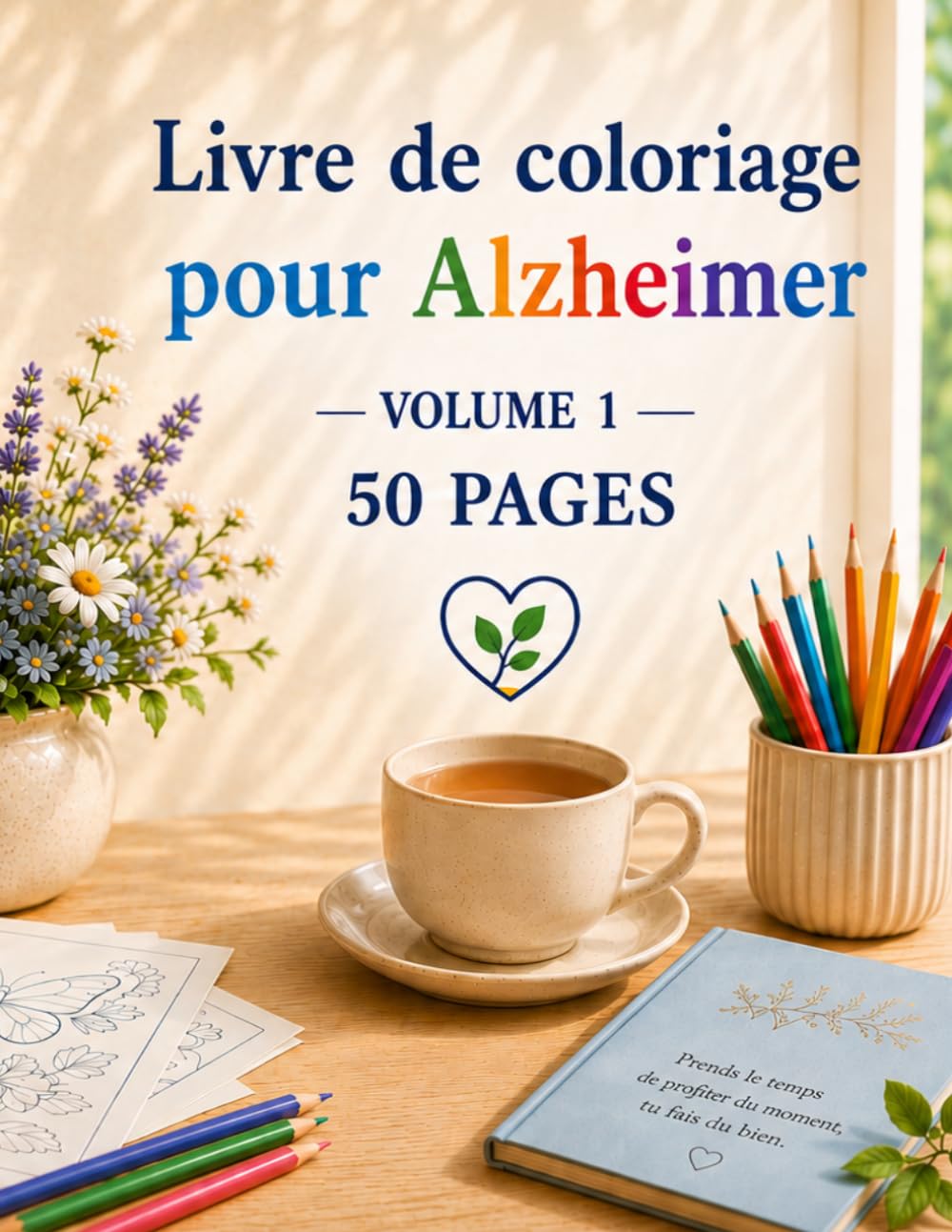 Livre de coloriage pour Alzheimer Volume 1: Souvenirs, détente et créativité à chaque page