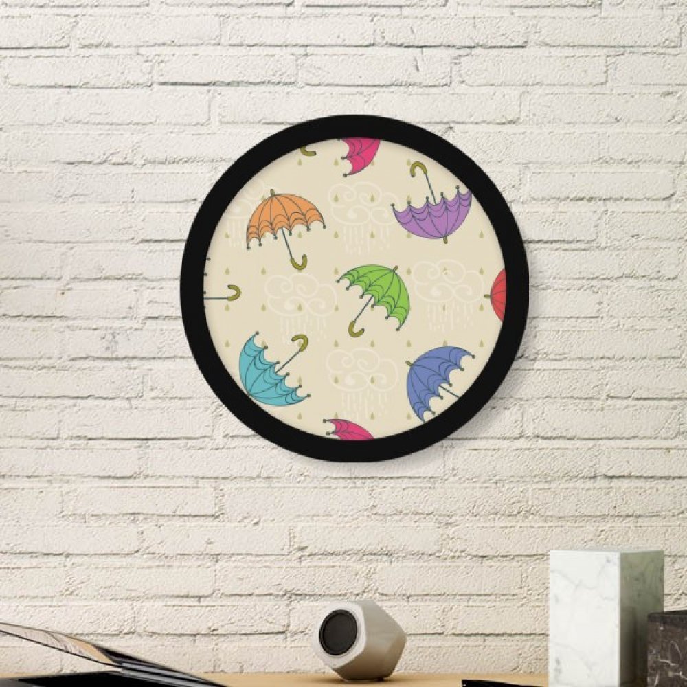 Cadre Photo Ronde Bois Nuage Pluie Salon Chambre Décoration Murale