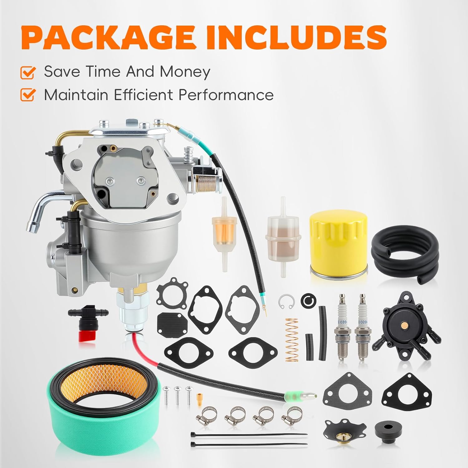 24 853 169-S Carburetor Air Oil Filter Fuel Pump Lawn Mower Tune up Kit for Kohler CV730 CV730S CV740 CV740S 25 HP 27 HP Engine # 4853102-S 24-853-102-S 24 393 04-S 24 853169S W/​gasket