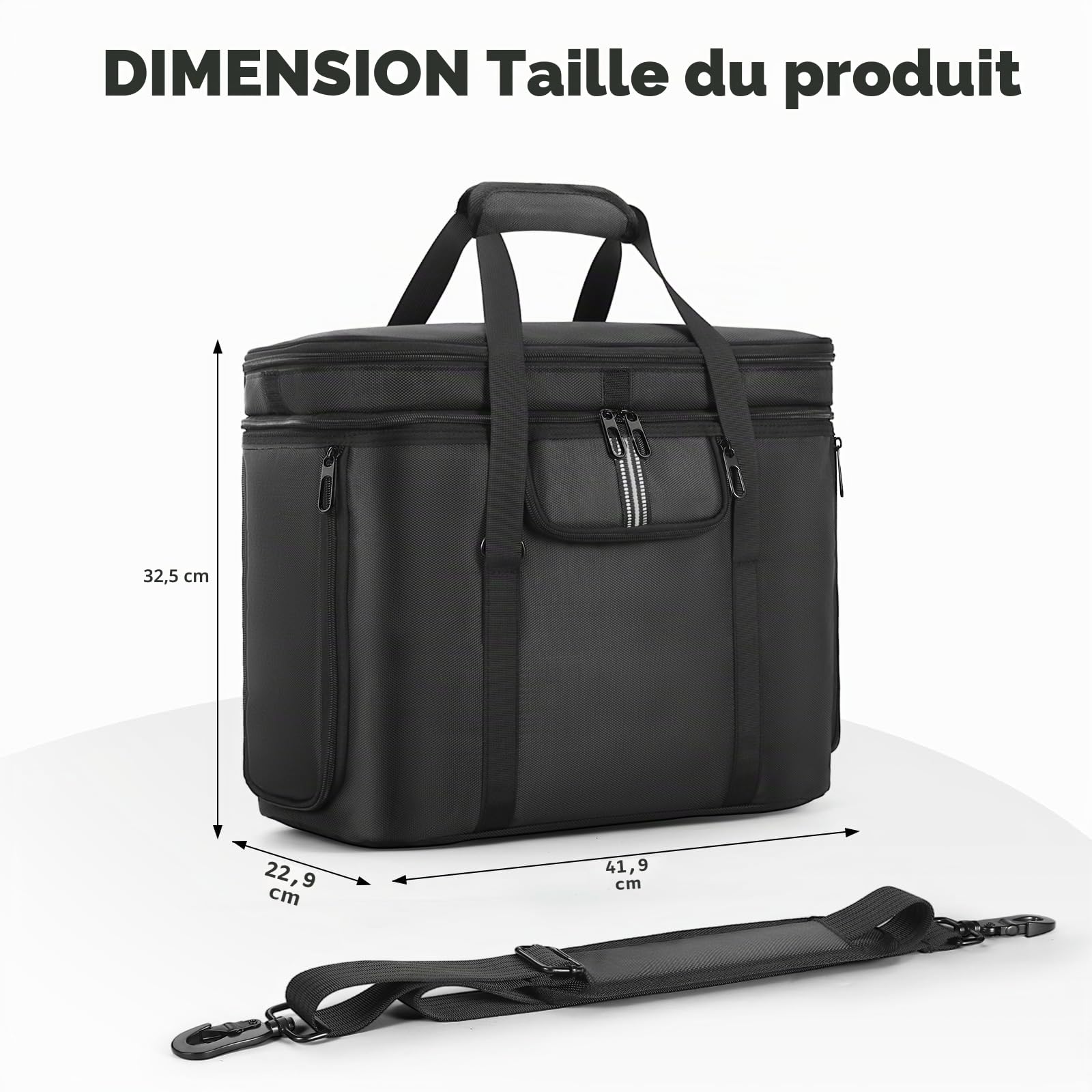 Étui de Transport Portable Compatible avec ECOFLOW Delta 3 Plus/Delta 3/Classic, Sac de Rangement de Protection pour Centrale électrique et Accessoires