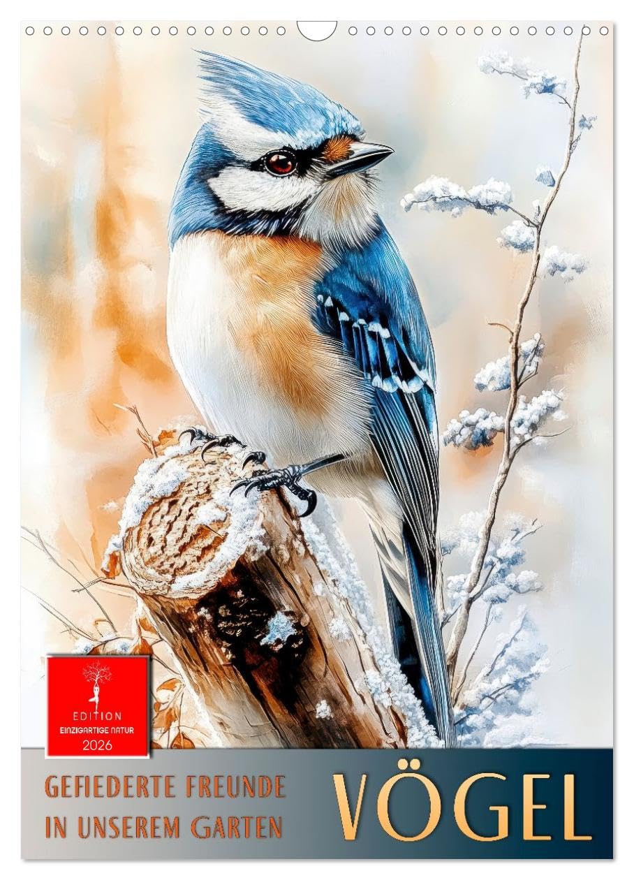 Birds - feathered friends in our garden UK-Version (Wall Calendar 2026 DIN A3 Portrait), CALVENDO 12 Month Wall Calendar