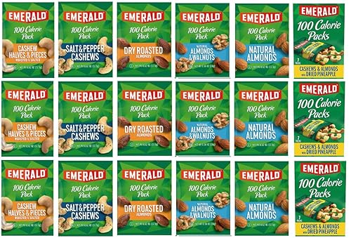 Miniatura 2 de Paquete de 100 calorías de nueces, anacardos y almendras esmeralda, paquete de 18 bolsas, 6 sabores