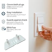 Vista 5 de Cubiertas blancas de doble toma de corriente a prueba de bebés (paquete de 10, 20 enchufes) Cubiertas de enchufe a prueba de bebés para enchufes