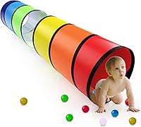 Labeol Colorful Pop Up Play Tunnel for Toddlers 1-3, 6ft Breathable Mesh Crawl Tunnel - Collapsible Kids Backyard Toy