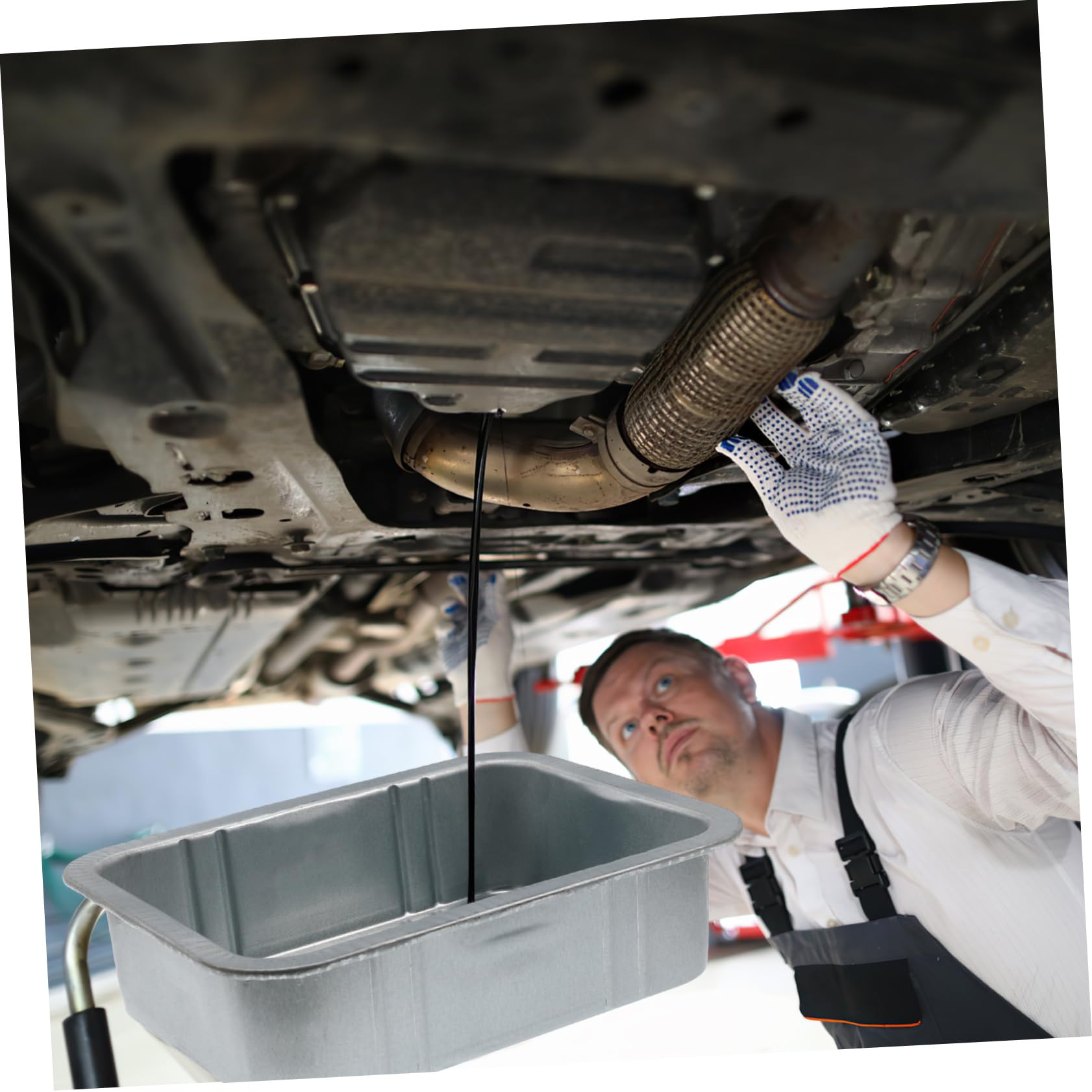 Ciieeo Bac Vidange Récupération Huile Acier D'huile de 5l en Profond Grand Pot Moteur Atelier Réparation Automobile et Carburant