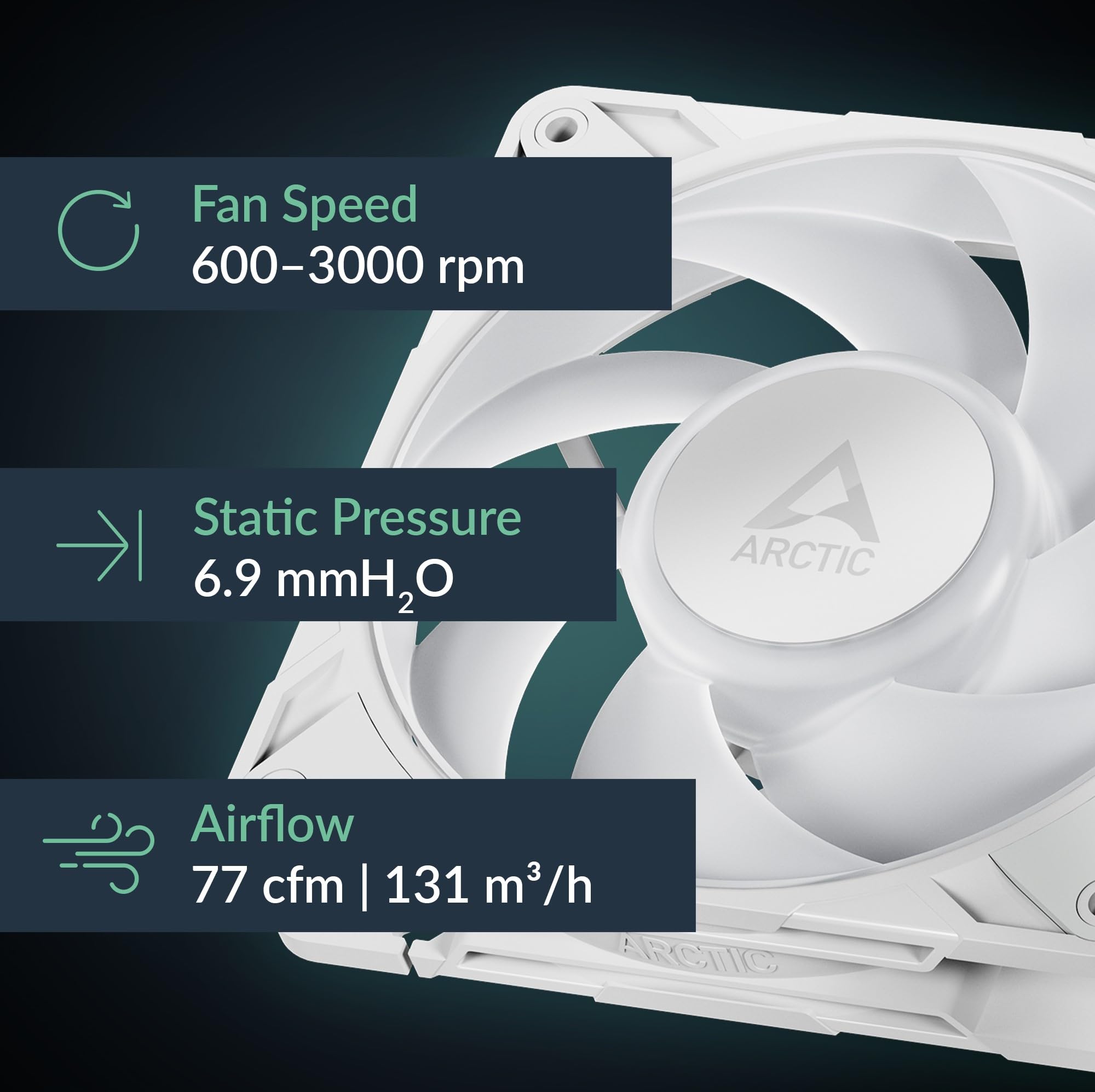 ARCTIC P12 Pro A-RGB White Fans - 3 Pack -2 ARCTIC P12 Pro A-RGB White Fans - 3 Pack -2