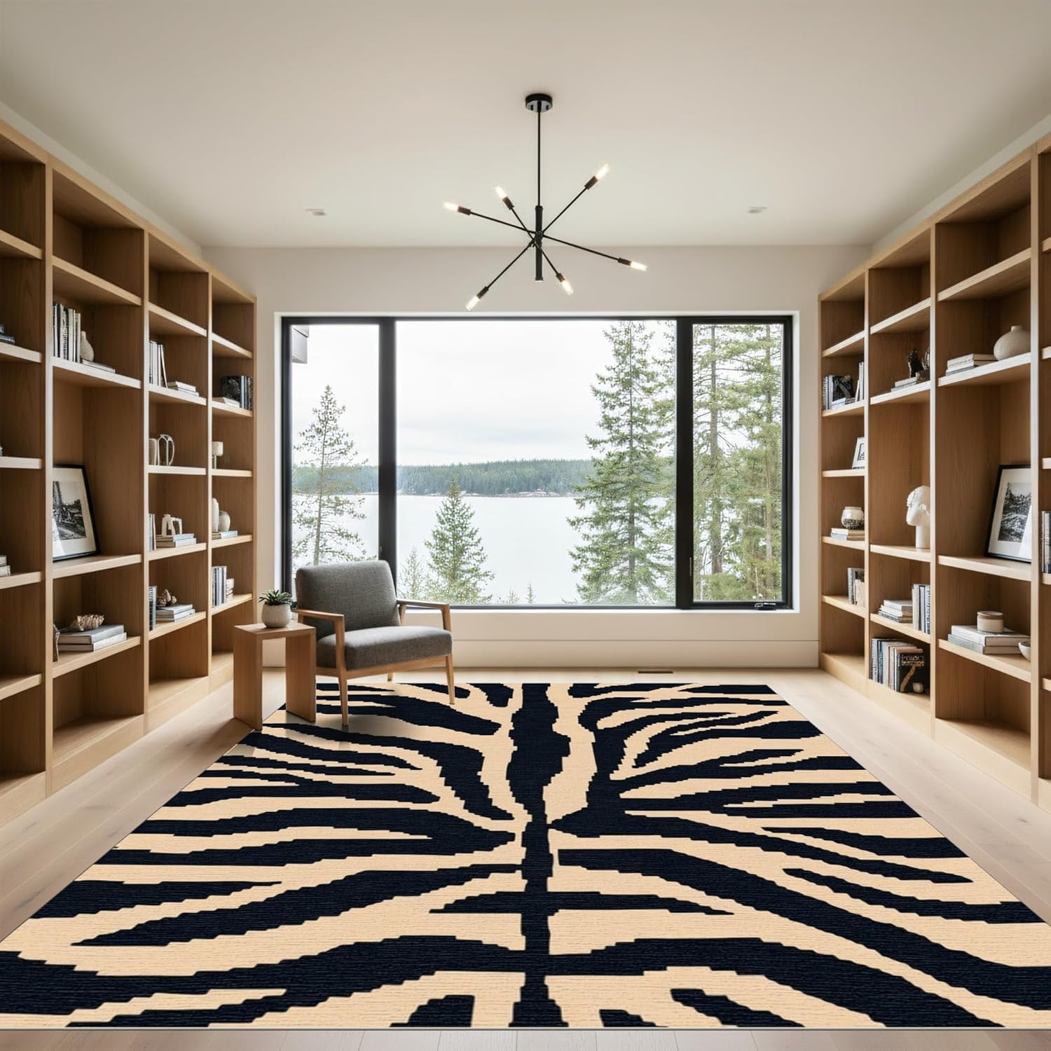 Tapis antidérapant et lavable 120x180 moderne pour salon et chambre