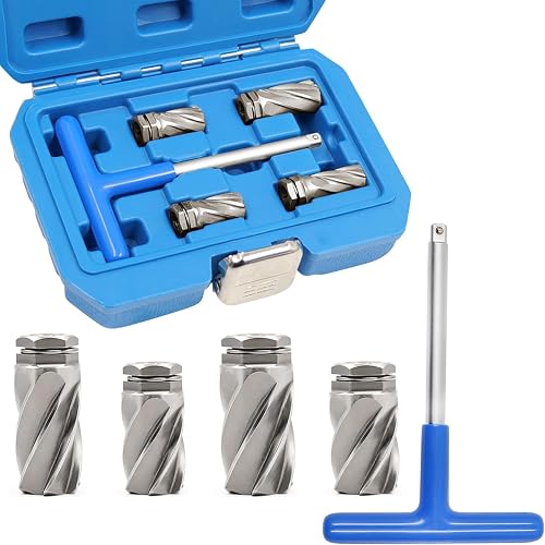 5PCS ABS Sensors Seat Cutter Tool Set, Cleaner Disassemble Tool Kit | 1/4" Drive T Bar Handle, 14–42.7mm Reamer, Remove Dirt, Dust & Rust, Universal, Automotive, Hand Repair Tool