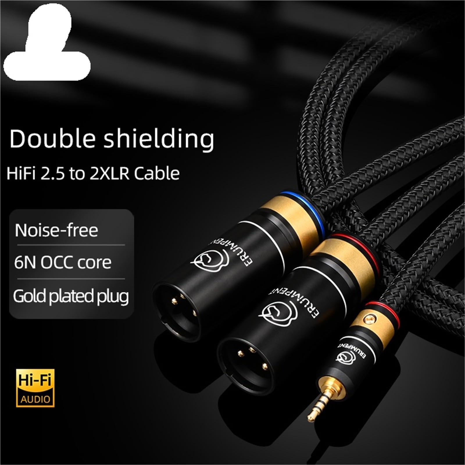Kabel audio Hi-end 6N 2,5 mm na 2XLR do 2,5 mm zbalansowany mikser wzmacniacza 2,5 mm męski na 2XLR męski/żeński kabel HiFi (3,5 m)