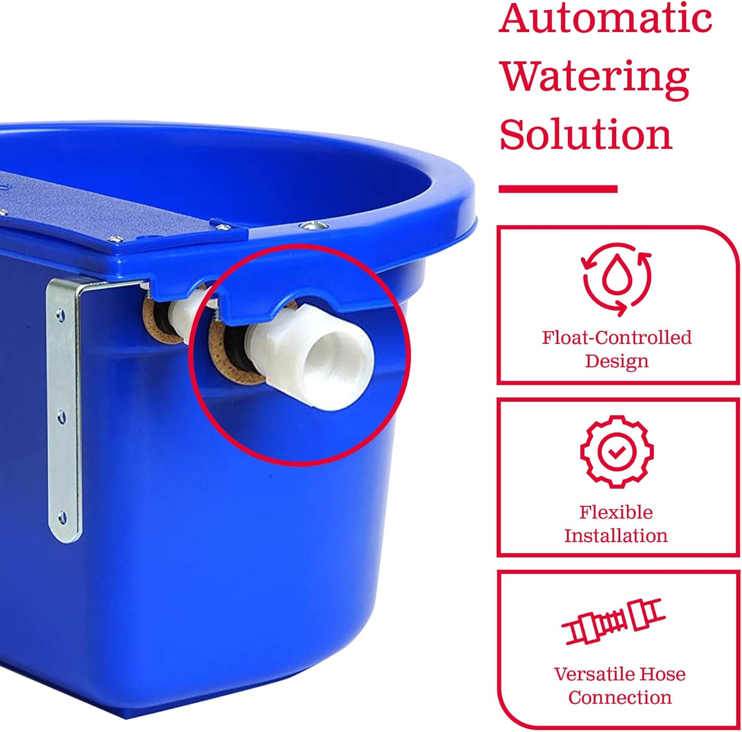 Little Giant FW16BLUE 4 Gal Auto Float Controlled Waterer Livestock (2 Pack)