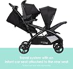 Baby Trend Sit n Stand Double 2.0 Stroller - Convertible Multi-Use Easy Fold Travel Toddler & Baby Tandem Double Stroller with Safety Harness and Storage Basket - Dash Black