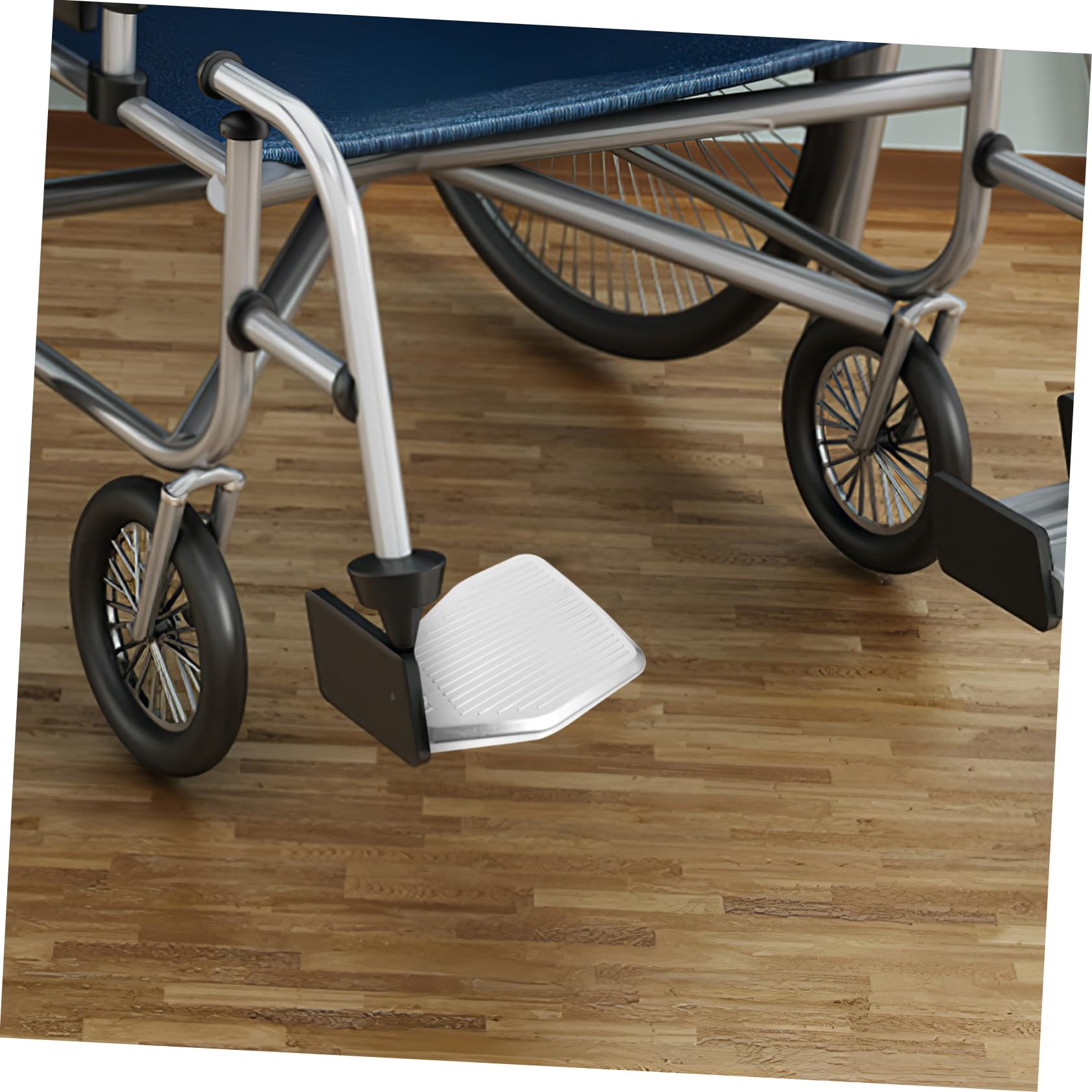Reposapiés para Silla de Ruedas, 1 Par de Pedales Gruesos de Aleación | Plata, Repuesto, Apoyo Estable, Diseño Ergonómico, Recambios para Usuarios Movilidad Reducida